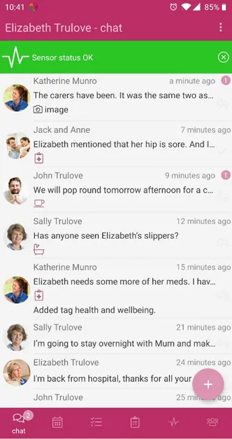 CareTeam home screen