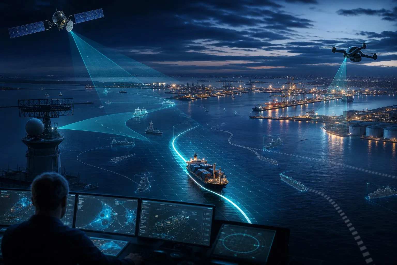 Port safety and maritime surveillance for the maritime sector using trust-scored multi-sensor data fusion