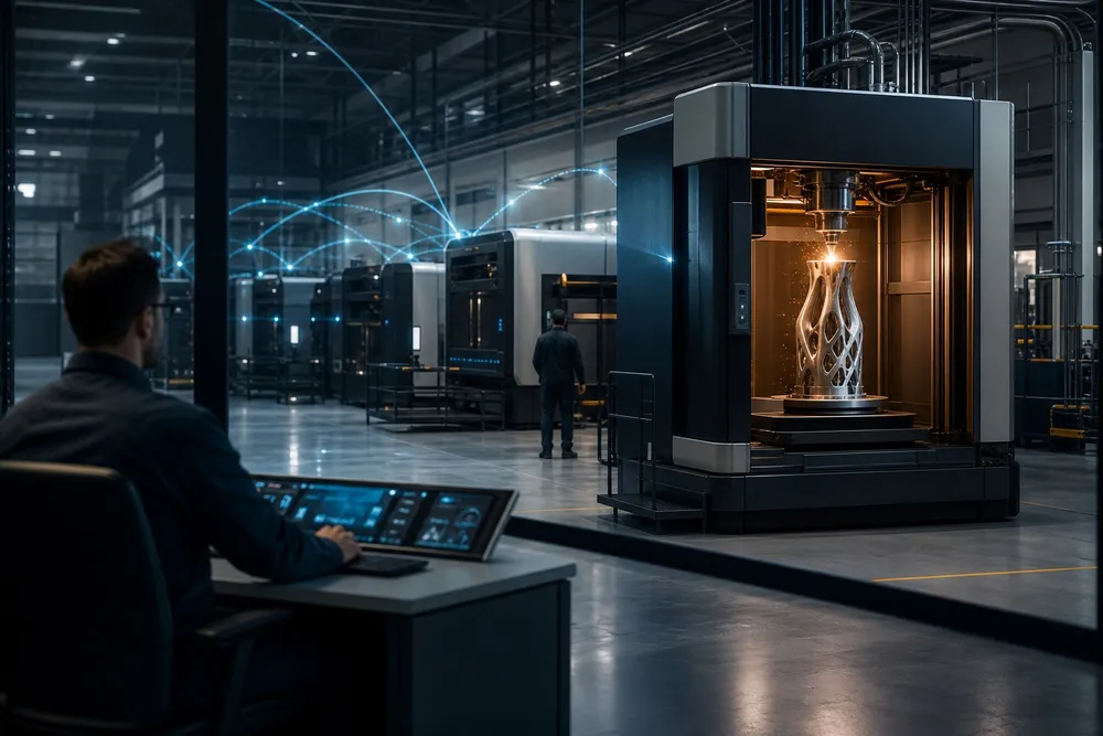 Remote additive manufacturing control for industrial 3D printing using a secure central control platform featured image