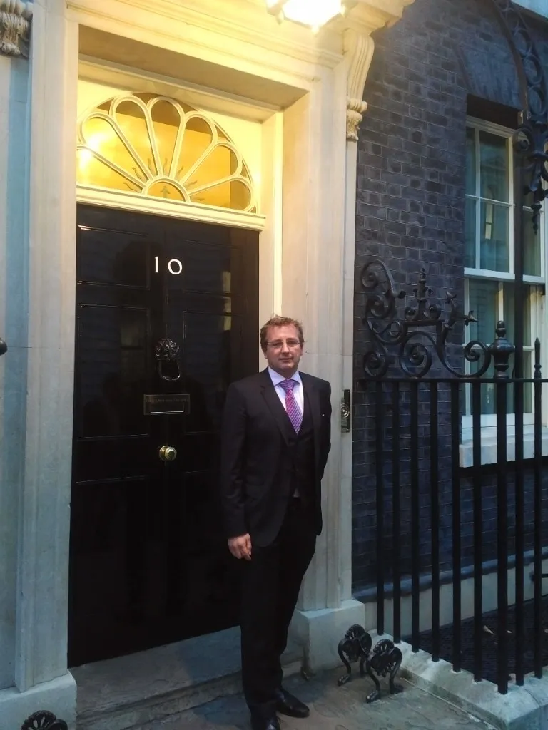Dr Nick Allott at 10 Downing Street ahead of the India trade mission